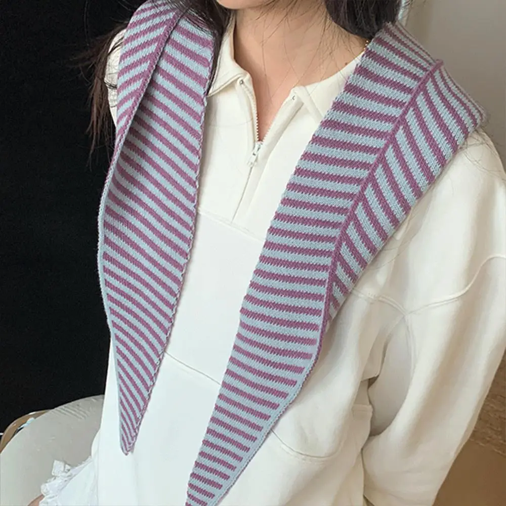 Женский полосатый шарф в стиле ретро - Фотография_2