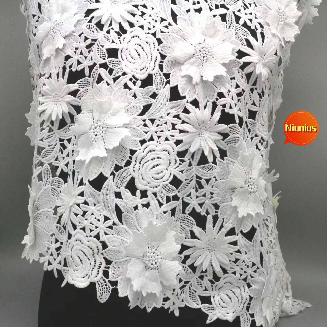 Фабричные предложения новейшая белая 3d аппликация из гипюрового кружева