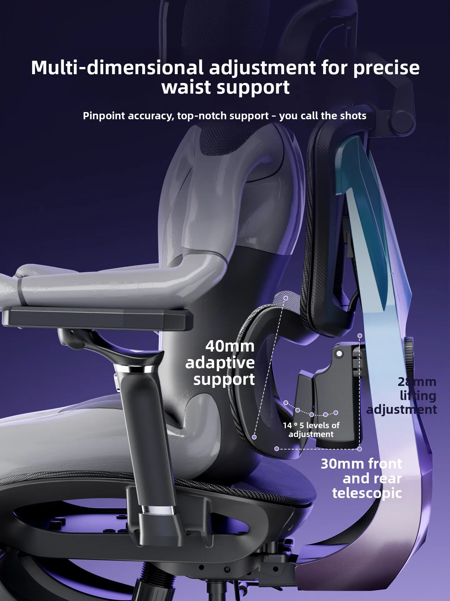 Удобное эргономичное игровое кресло для длительных часов - Фотография_4