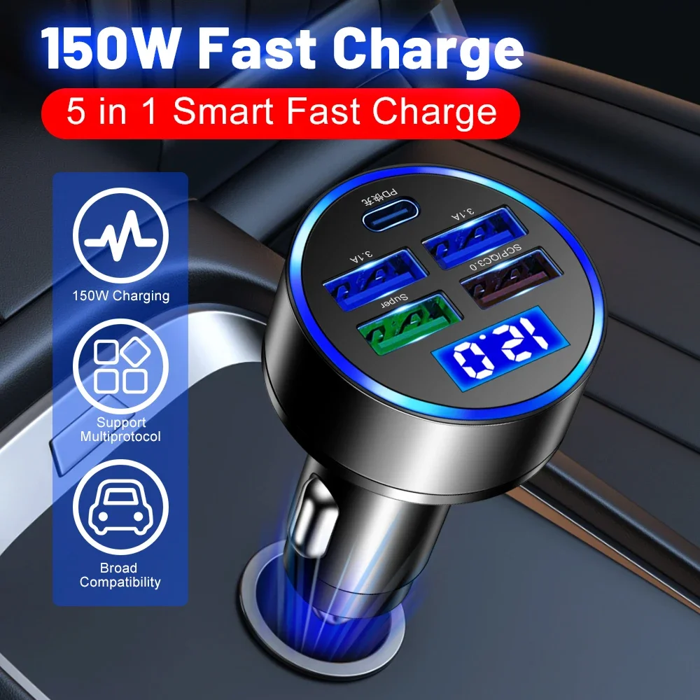 Usb автомобильное зарядное устройство быстрая зарядка pd qc3