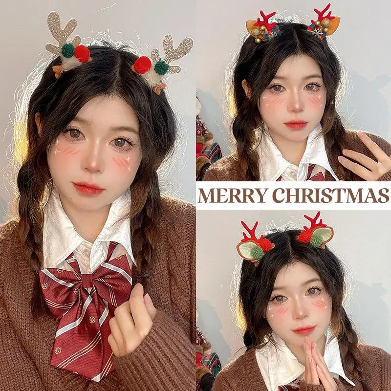 Милая рождественская заколка для волос с рогами - Фотография_4