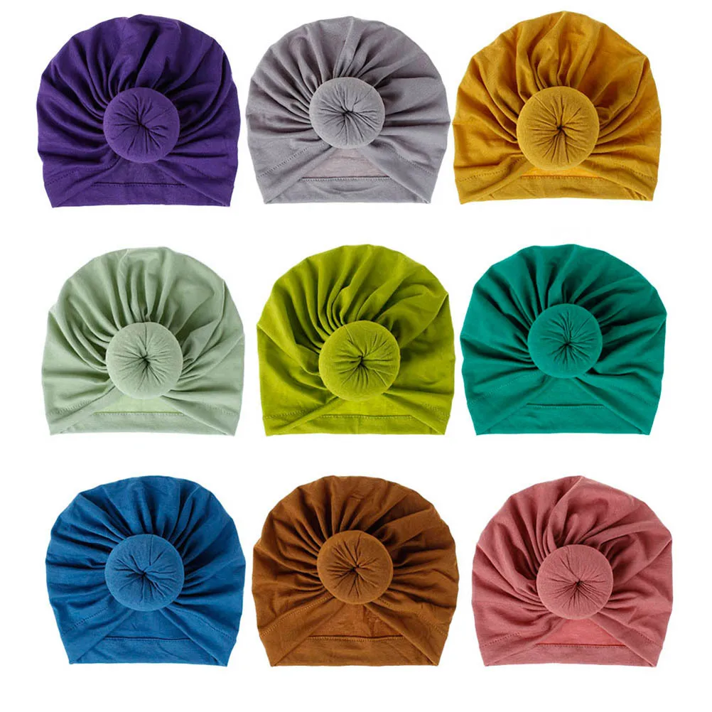 Детская шапка, вязаная хлопковая шапочка-пончик - Фотография_5