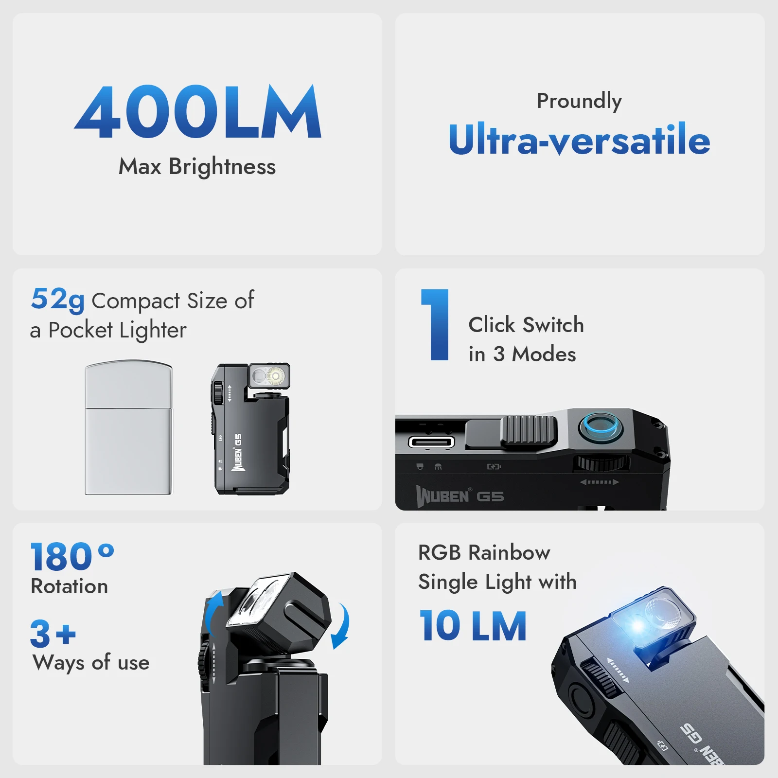 Перезаряжаемый фонарик wuben g5 edc - Фотография_2