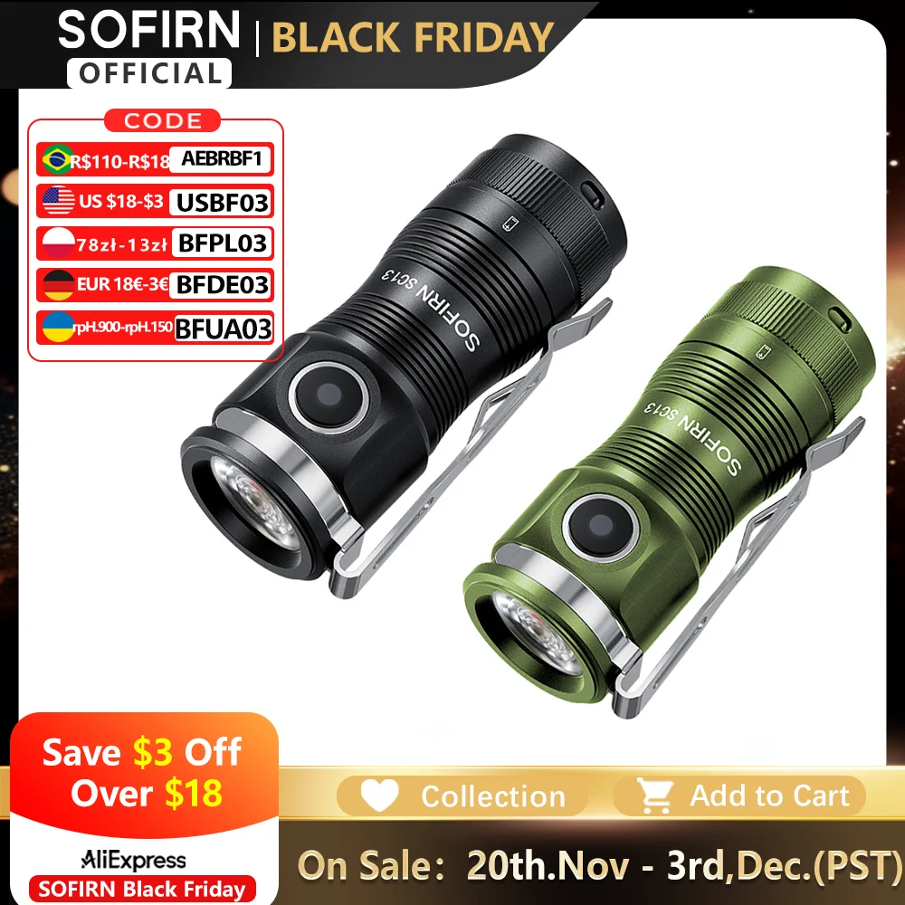 Sofirn mini sc13 sst40 led 1300