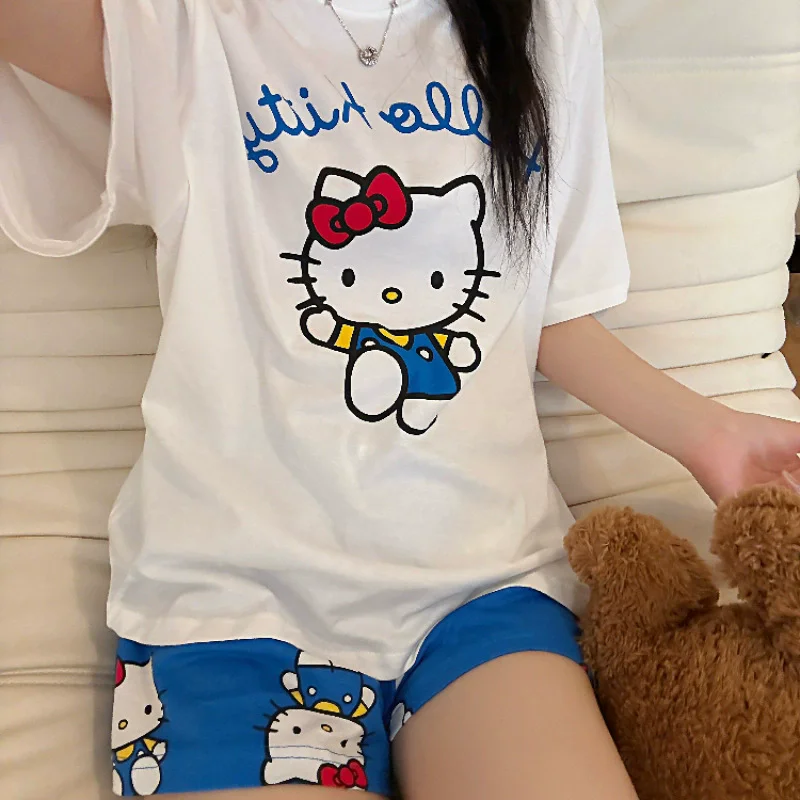 Женская пижама hello kitty с короткими рукавами - Фотография_2