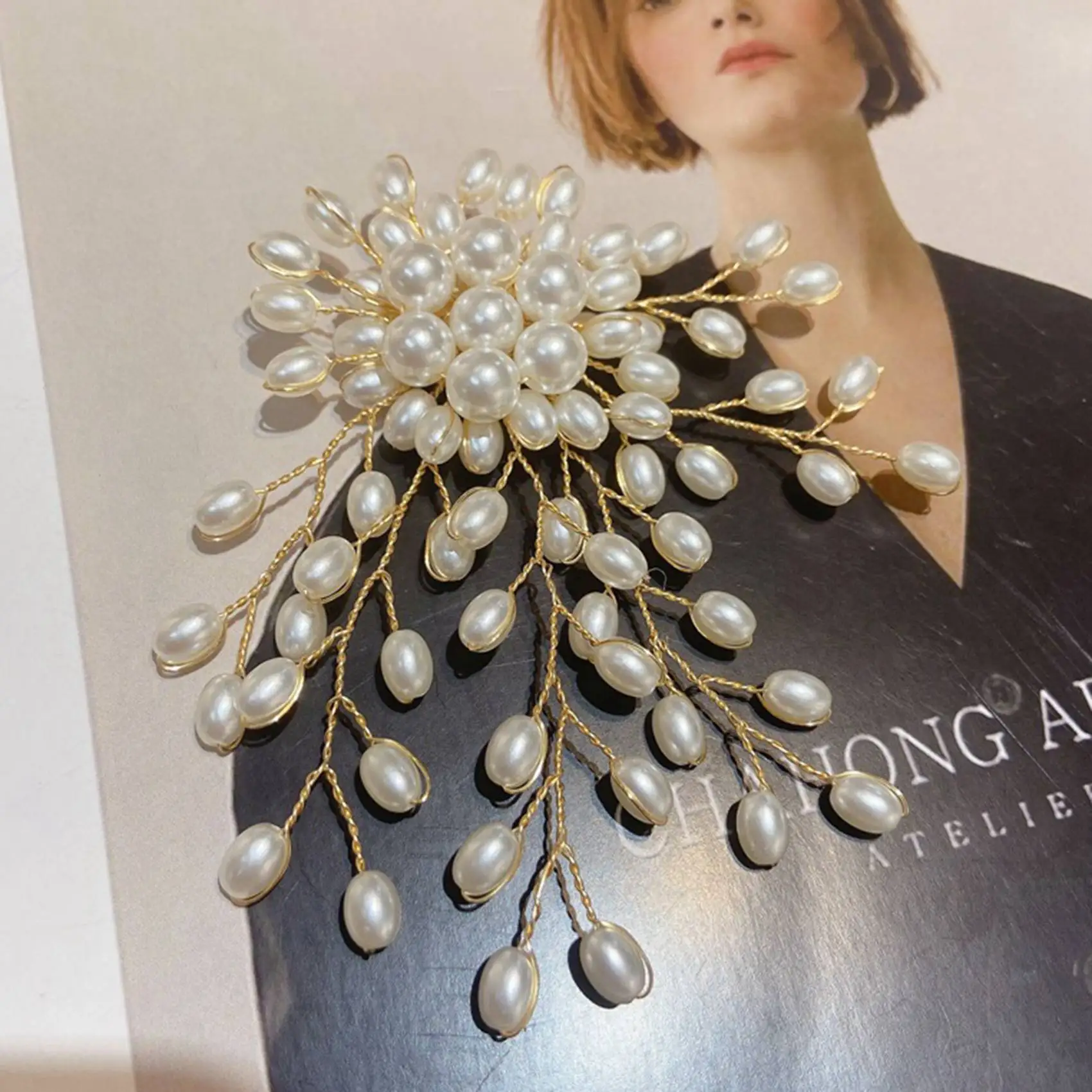 Abqr преувеличенная элегантная брошь с жемчужным цветком - Фотография_6