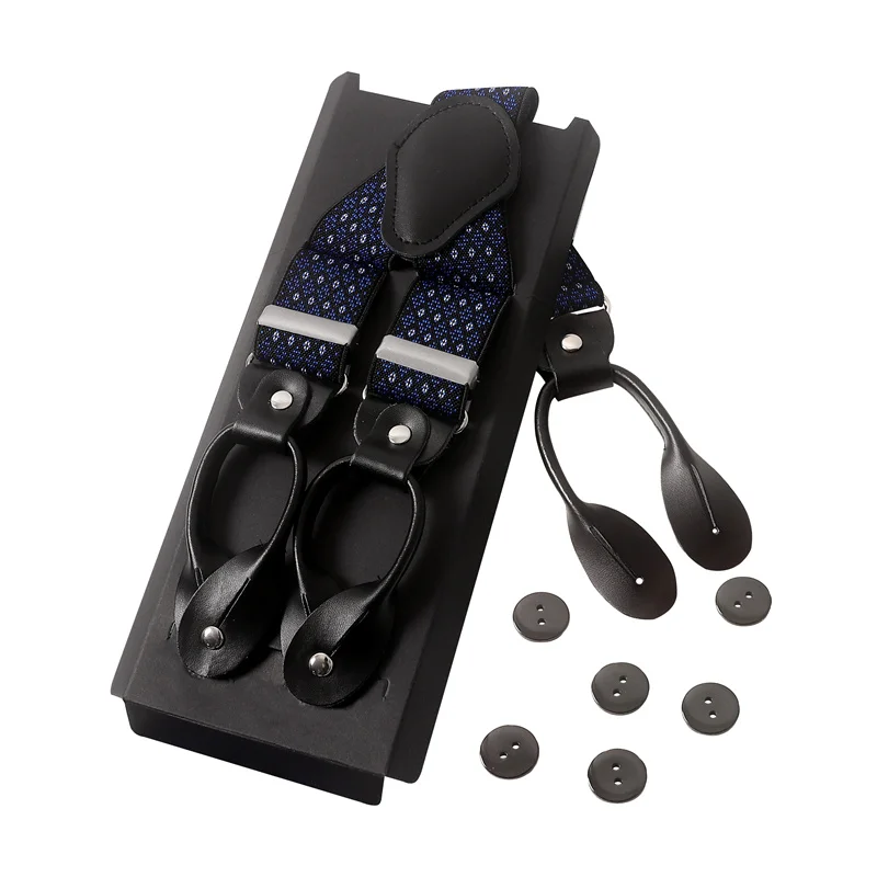 Винтажные черные кожаные подтяжки шириной 3 - Фотография_6