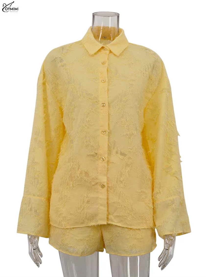 Oymimi элегантный женский комплект из 2 предметов с желтыми перьями - Фотография_4