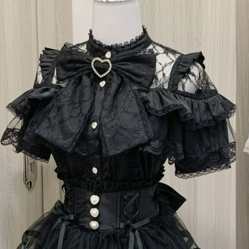 Японские кружевные лоскутные блузки kawaii lolita