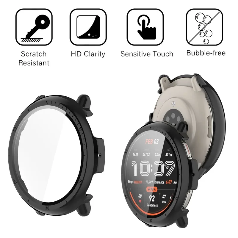 Закаленное стекло + чехол для huami amazfit active 2 - Фотография_2
