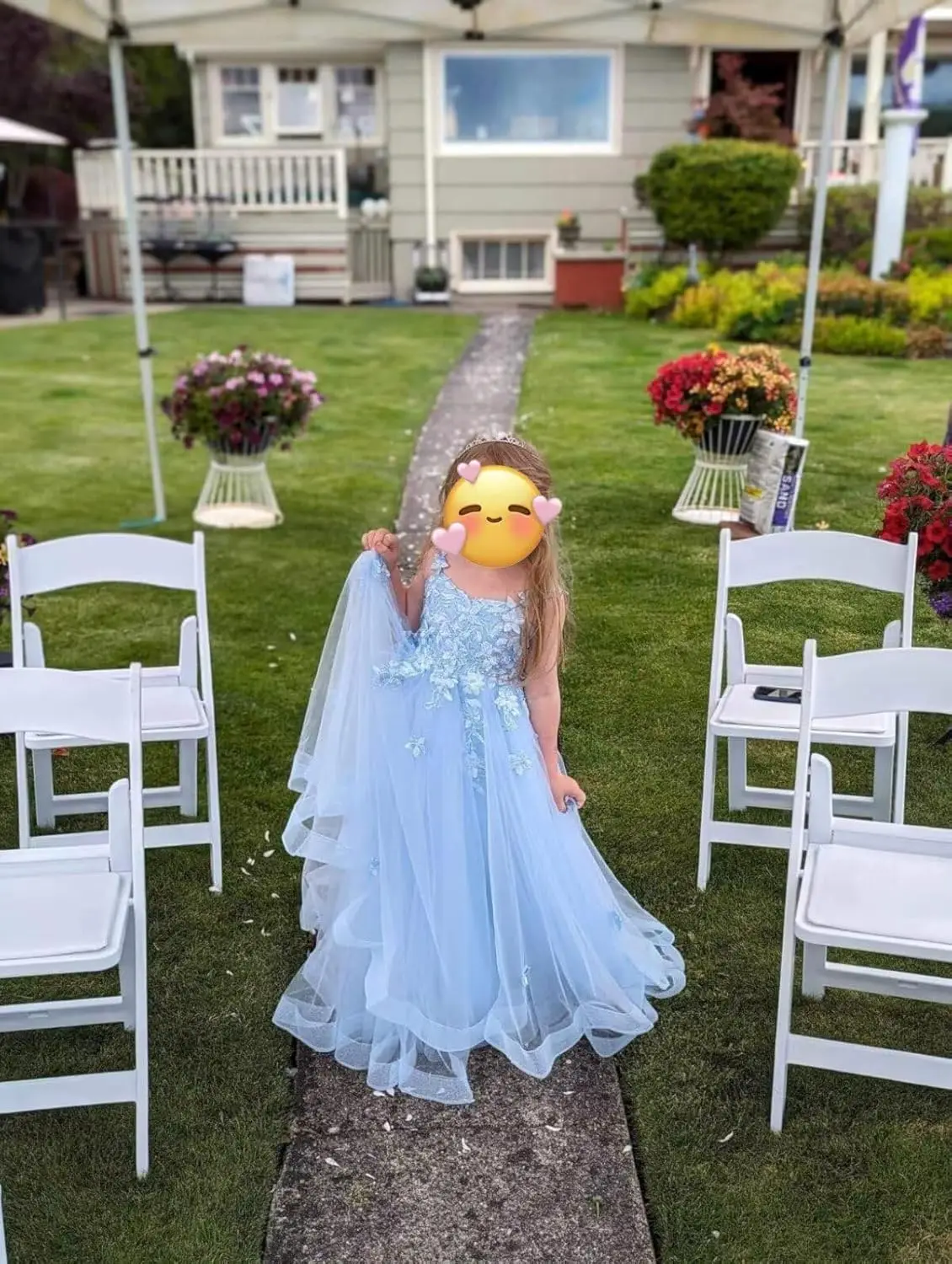 Тюлевые платья с цветочным узором для девочек на свадьбу - Фотография_3