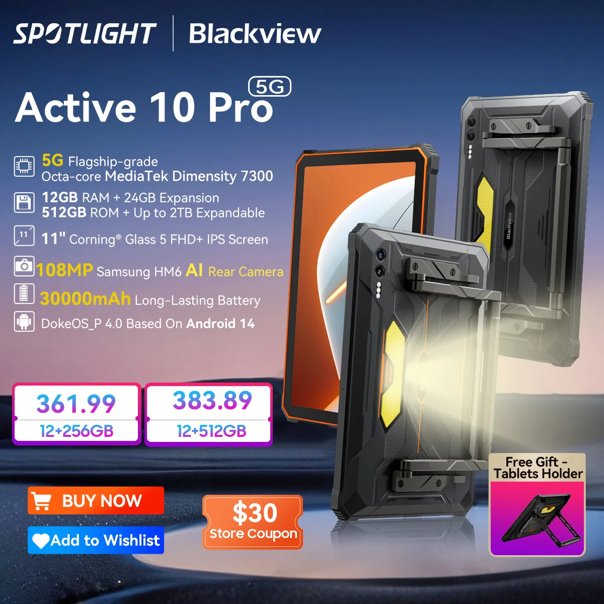 Прочный планшет blackview active 10 pro 5g world premiere