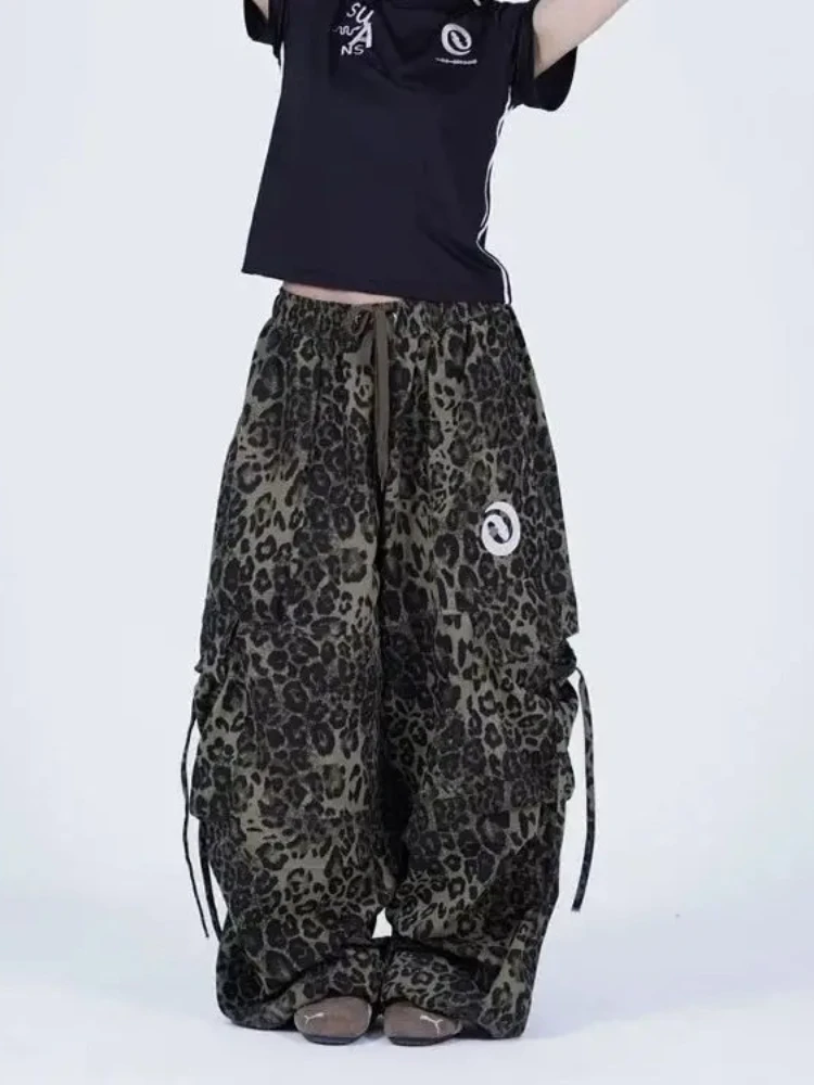 Houzhou винтажные леопардовые брюки-карго - Фотография_4