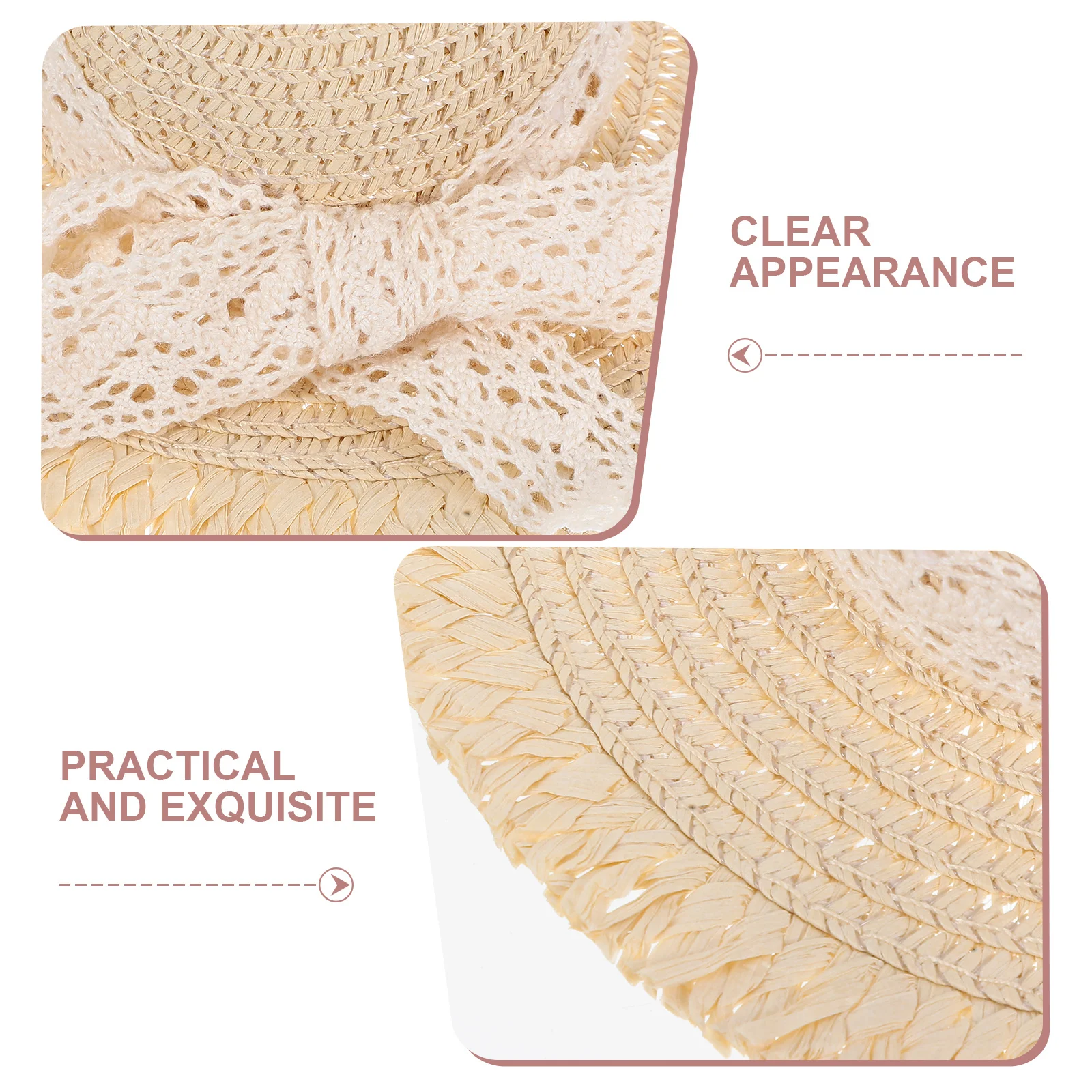 Миниатюрные соломенные шляпы с кружевными акцентами - Фотография_2