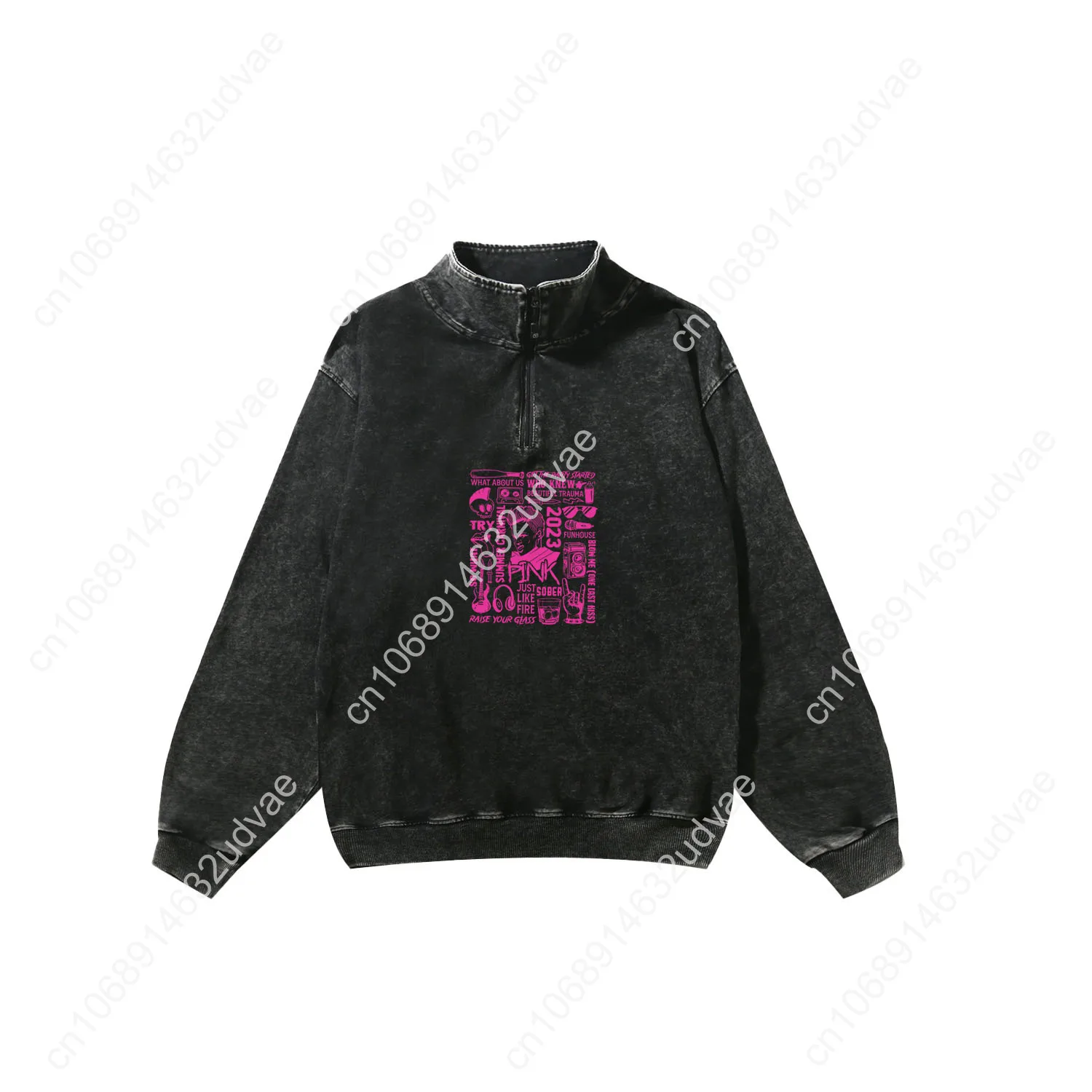 Pink retro sweatshirt man woman - Фотография_3