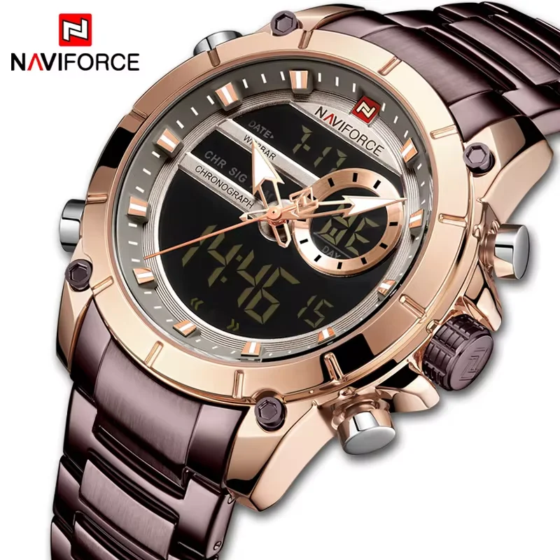 Naviforce роскошные оригинальные спортивные наручные часы для мужчин