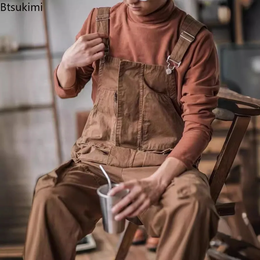2026 мужские хлопковые брюки-карго свободного покроя в стиле ретро