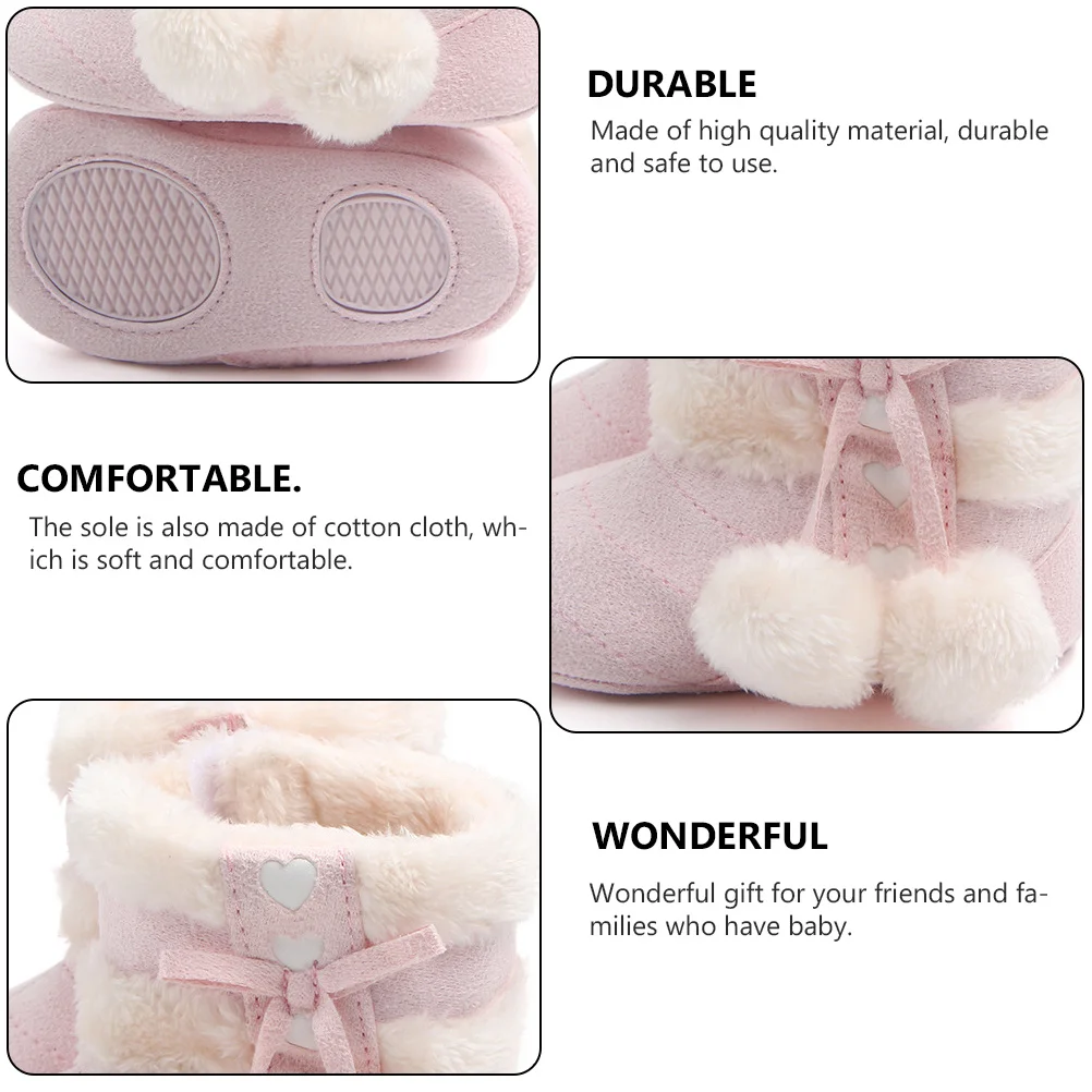 1 пара теплых детских рождественских сапог с бантом - Фотография_5