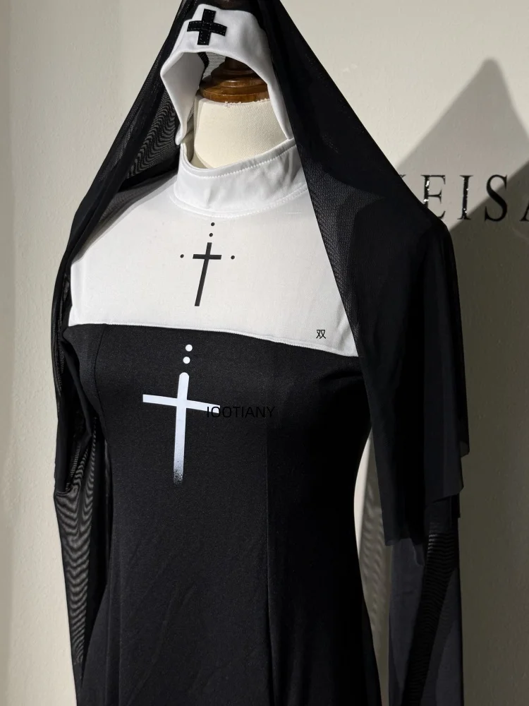 Милый женский костюм монахини в стиле аниме на хэллоуин - Фотография_5