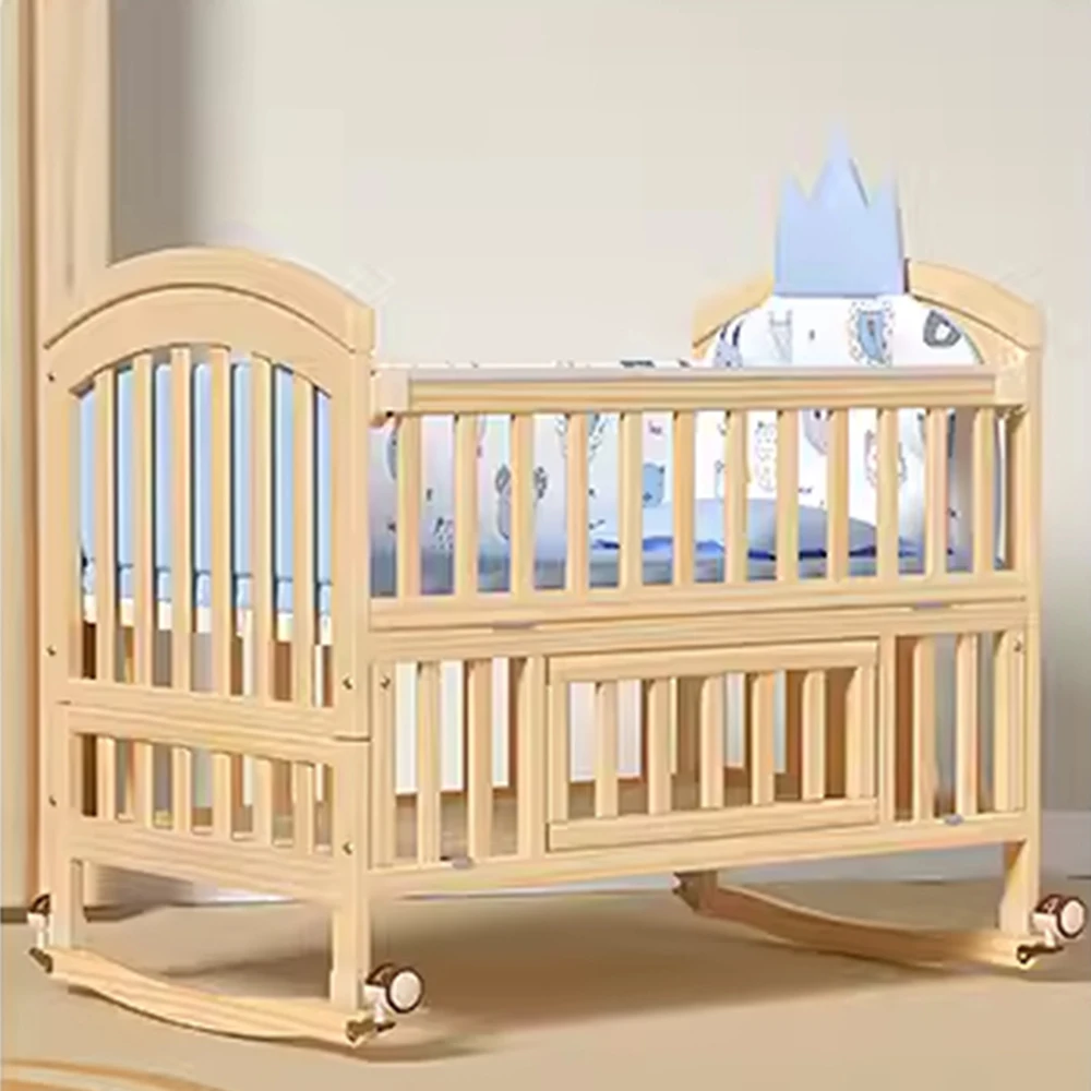 Новая трансформируемая детская кроватка-качалка из цельного дерева - Фотография_5