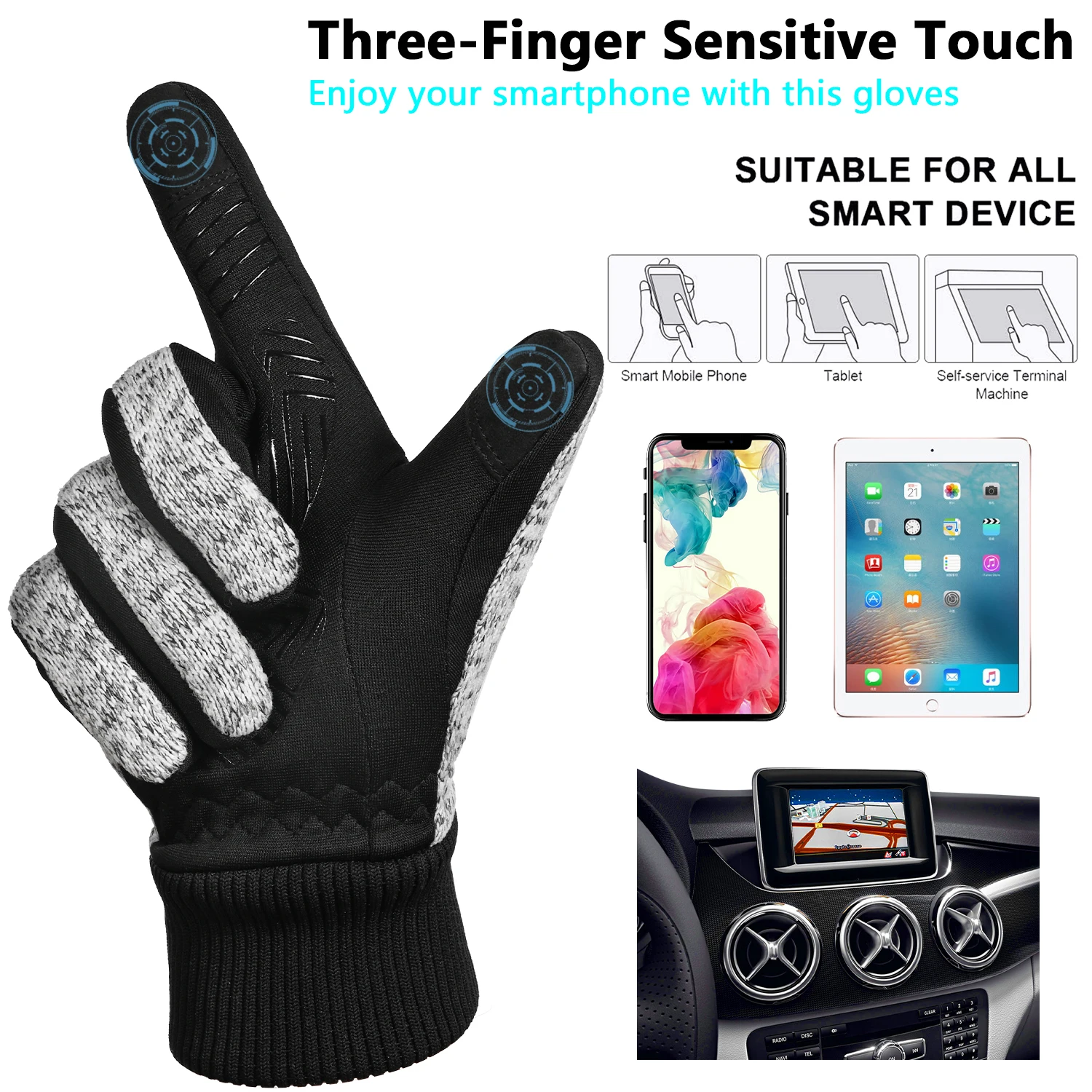 Муреок зима -20 ° f 3m теплые перчатки для езды на велосипеде - Фотография_3