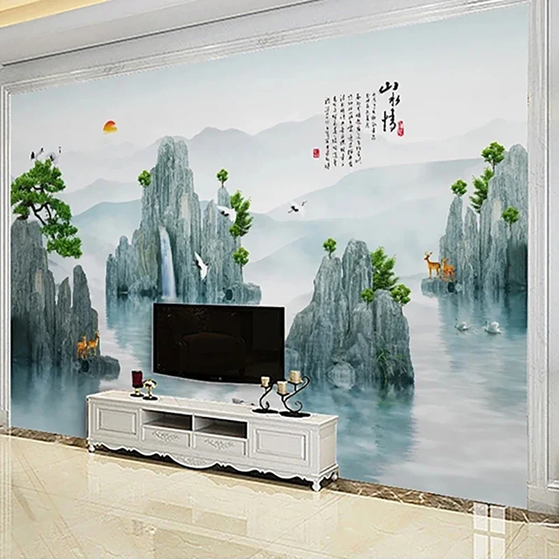 Фрески на заказ 3d зеленая гора - Фотография_3