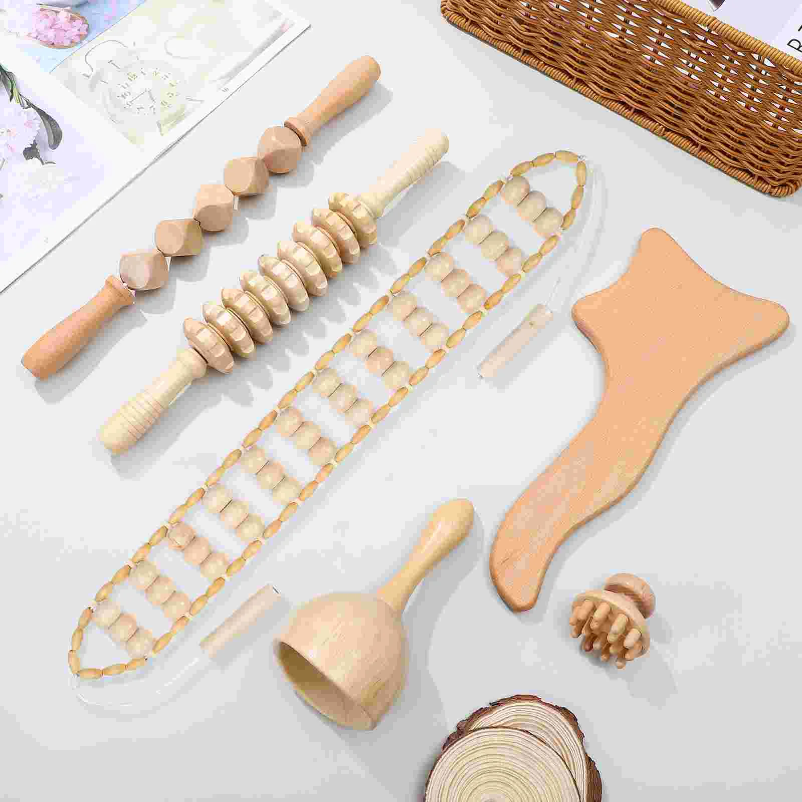 Набор деревянных массажных инструментов без трещин - Фотография_6