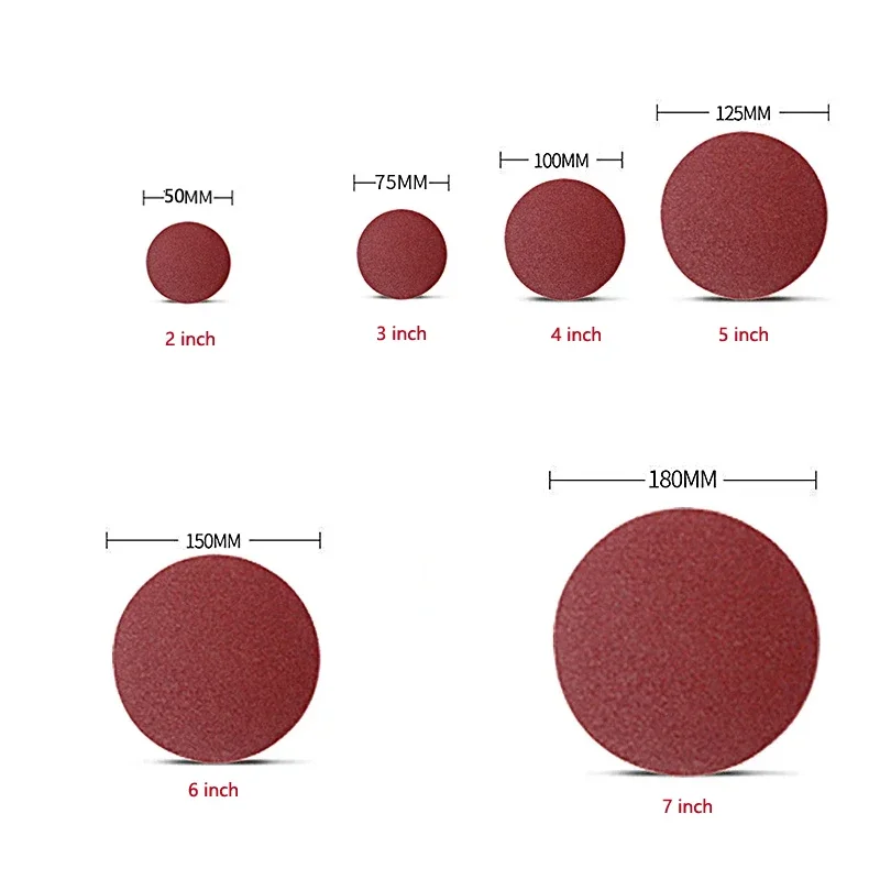 Шлифовальные диски 2/3/4/5/6/7 дюймов на липучке - Фотография_2