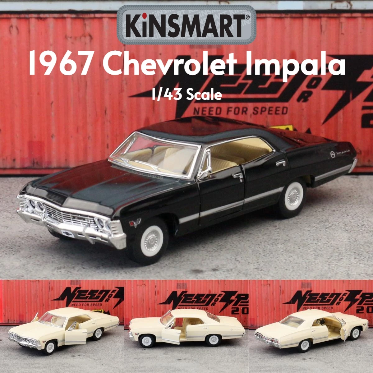 Kinsmart модель игрушечного автомобиля 1/43 chevrolet impala 1967