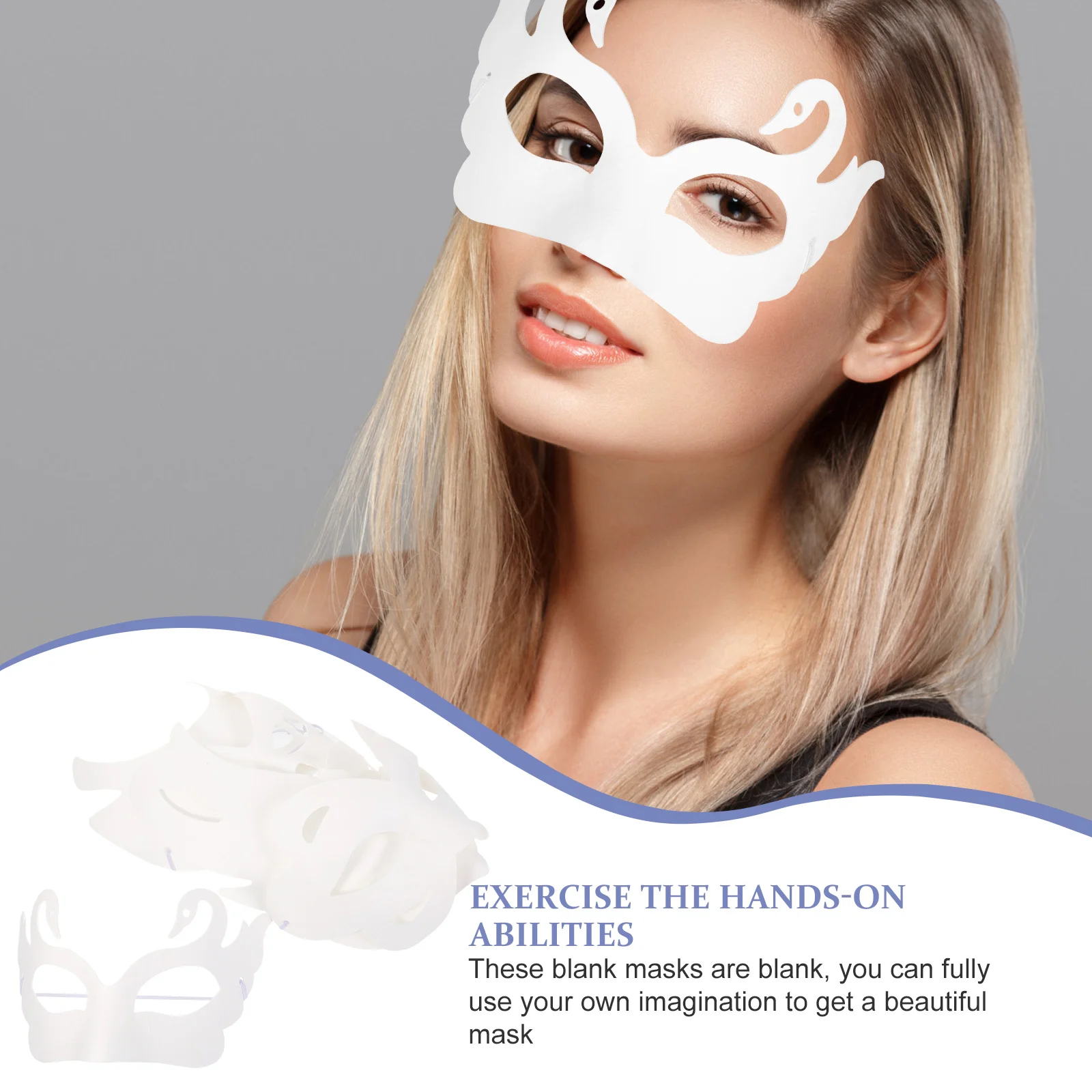 Пустые маскарадные маски белые - Фотография_3