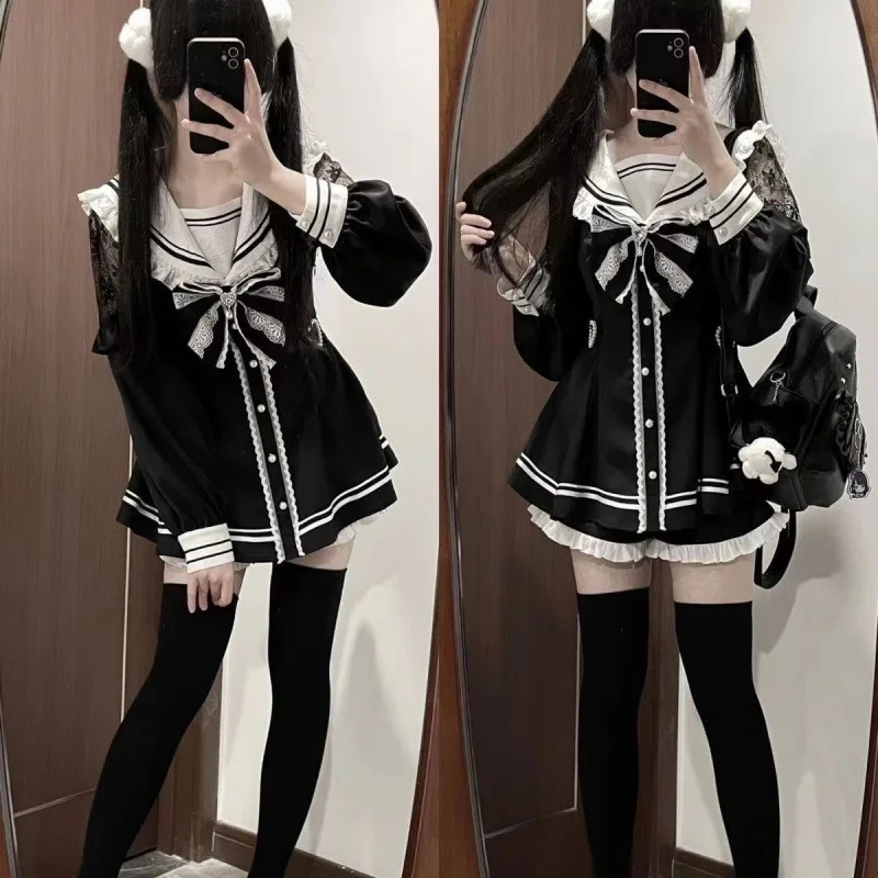 Jirai kei sailor черное платье - Фотография_3