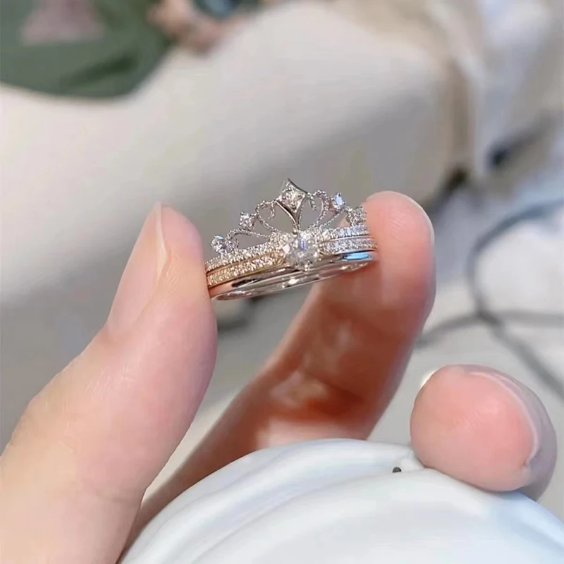 Модное кольцо с короной из стерлингового серебра 925