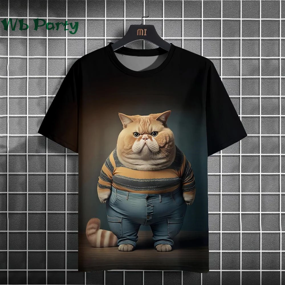 Футболки с принтом кота для мужчин - Фотография_2