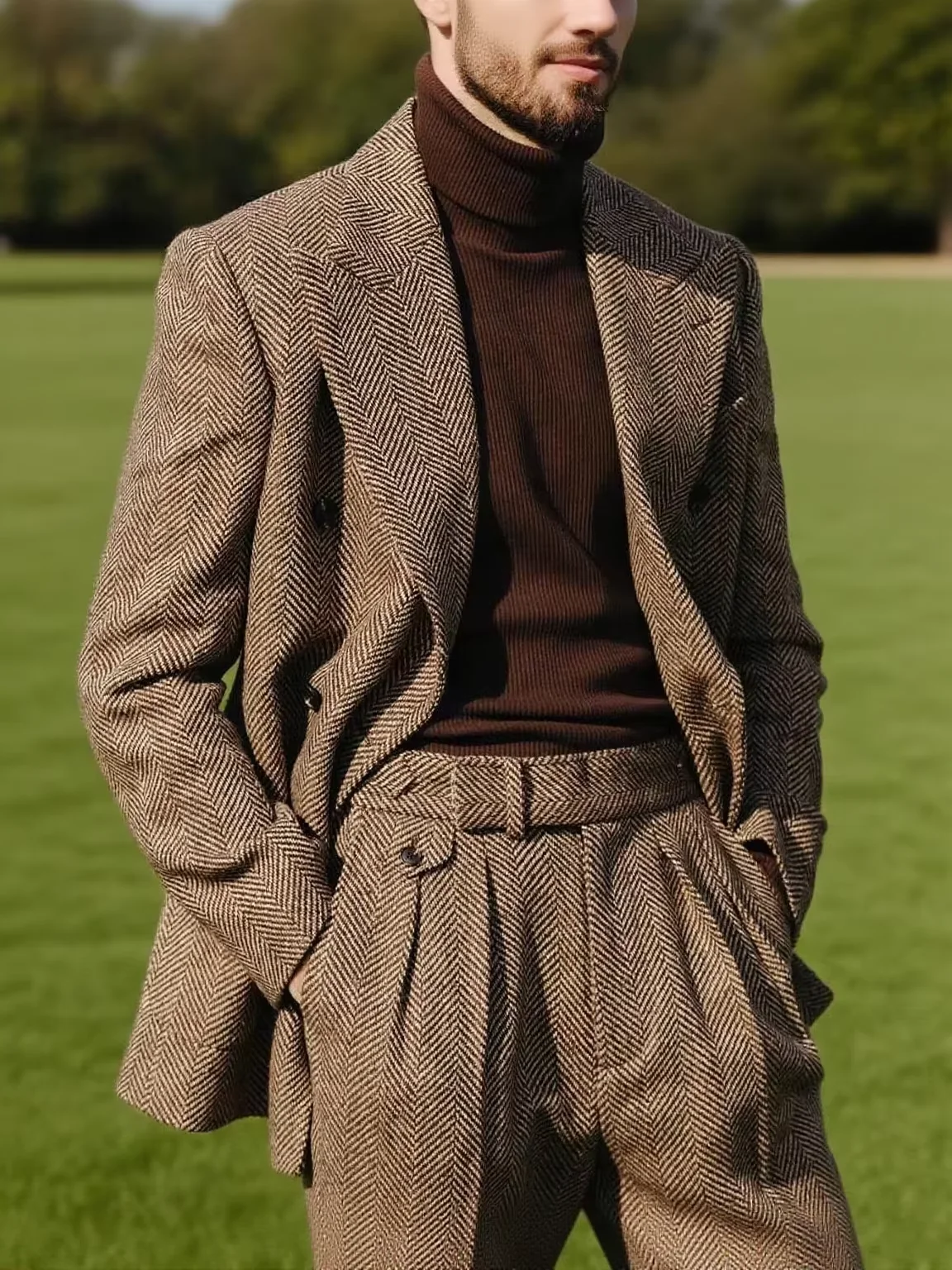 Мужской костюм с узором «елочка» - Фотография_5