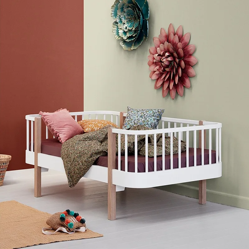 Детская расширяющаяся ограждение для маленькой кровати из цельного дерева - Фотография_2