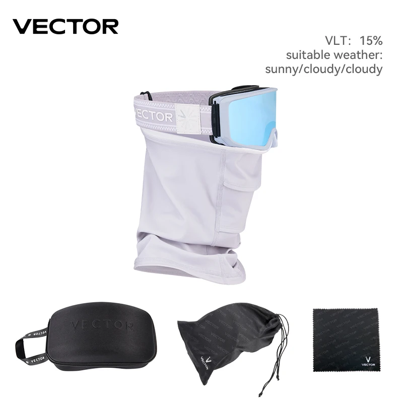 Двухслойные магнитные лыжные очки vector с защитой uv400