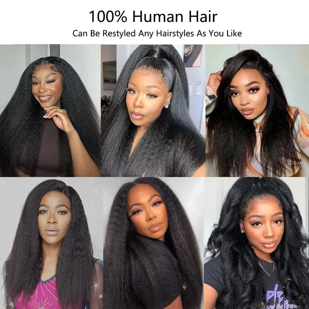 Kinky straight lace front wig human - Фотография_5