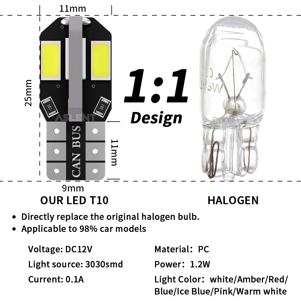 10x w5w t10 led canbus no error - Фотография_4