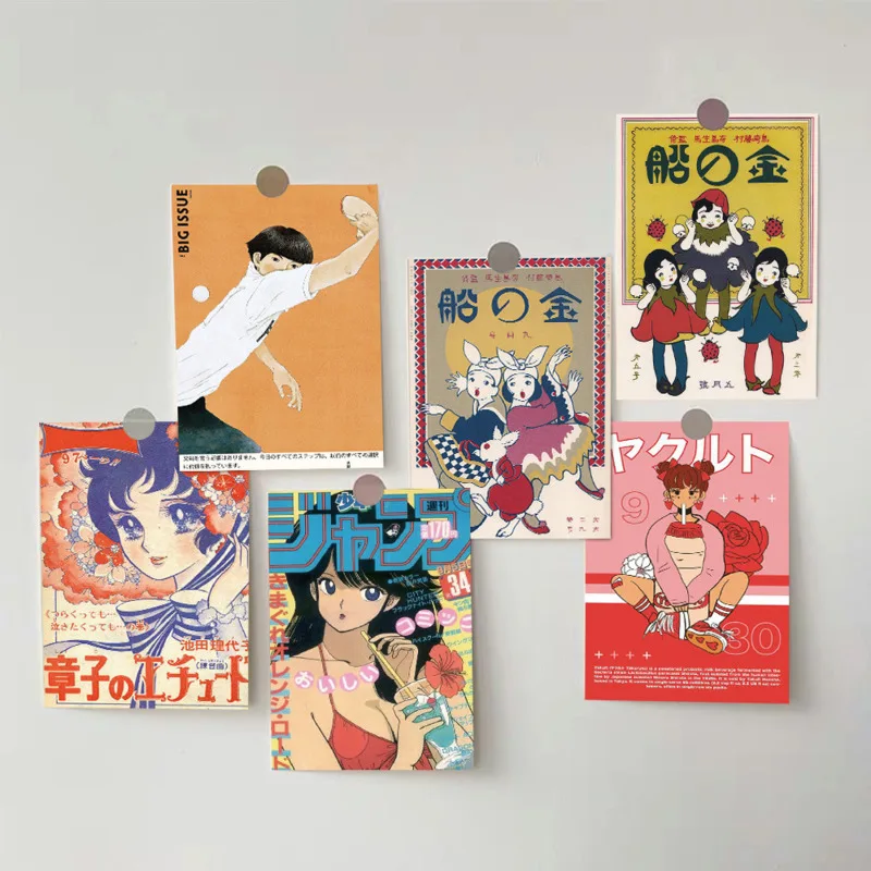 Винтажные открытки ins с японской мультяшной девушкой - Фотография_2