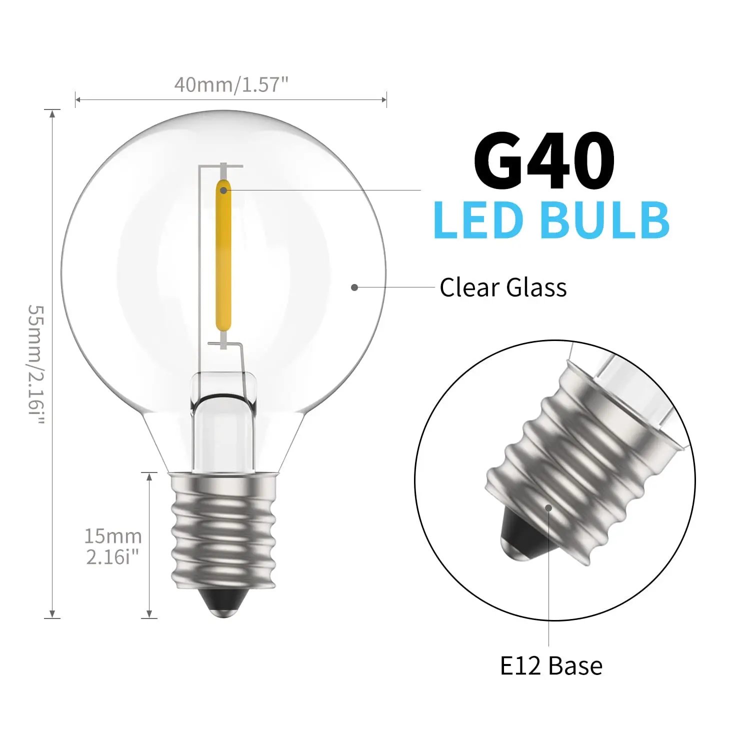 G40 светодиодная лампа e12 base - Фотография_3