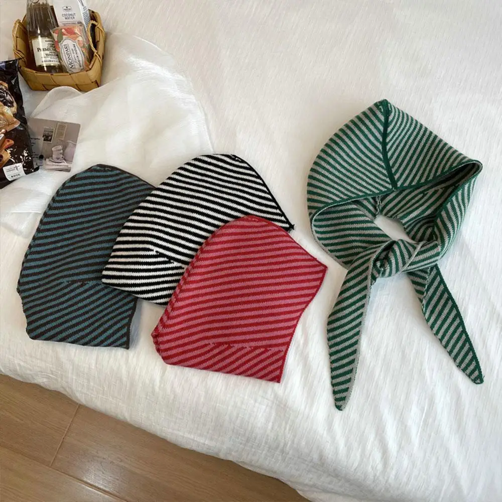 Женский полосатый шарф в стиле ретро - Фотография_6