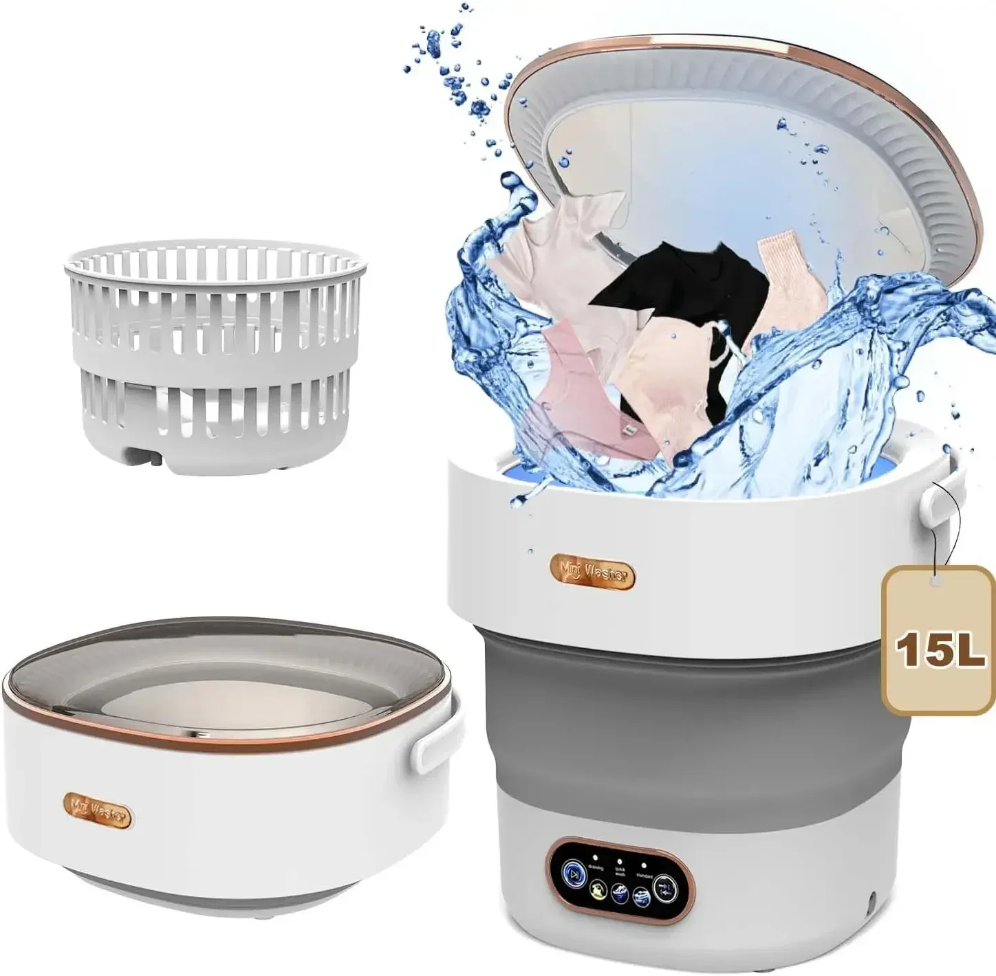 Складная стиральная машина 15 л с центрифугой для квартир