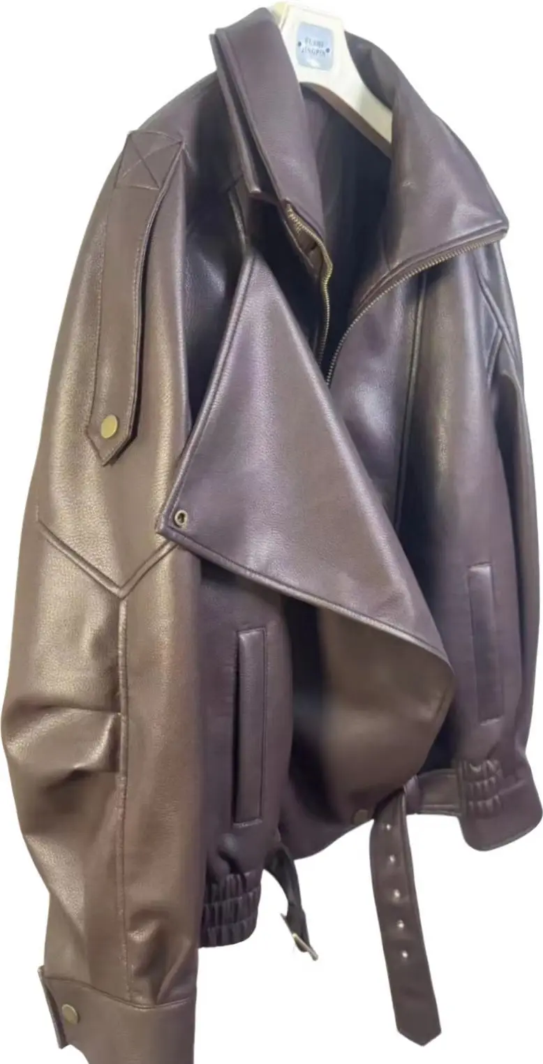 Новое модное женское короткое пальто из овчины из натуральной кожи - Фотография_5