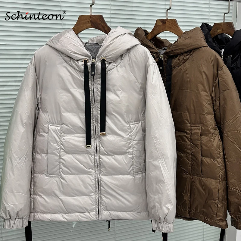 Schinteon женская куртка на 90% белом утином пуху