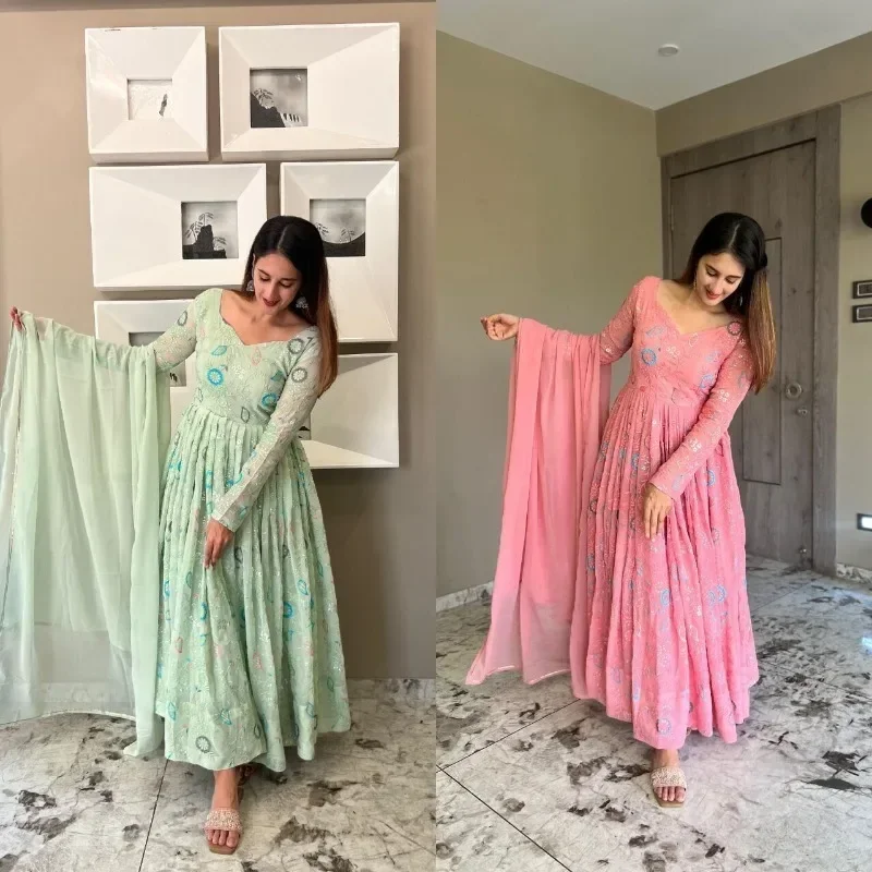 Индийский свадебный костюм болливуда shalwar kameez - Фотография_6