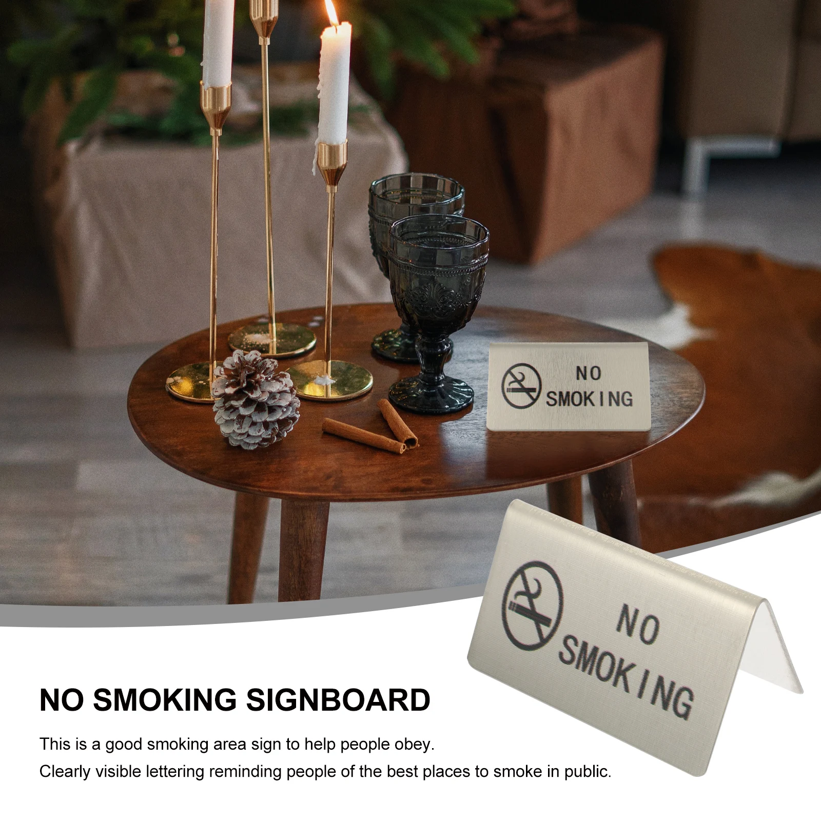 Вывеска из нержавеющей стали для некурящих - Фотография_4