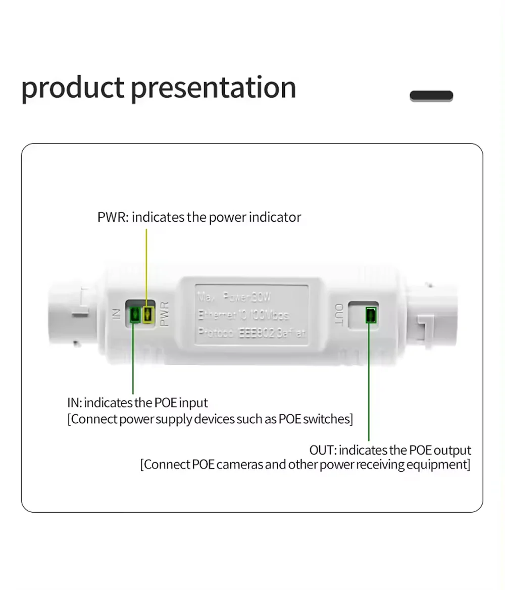 Водонепроницаемый удлинитель адаптер инжектора poe ieee802 - Фотография_4
