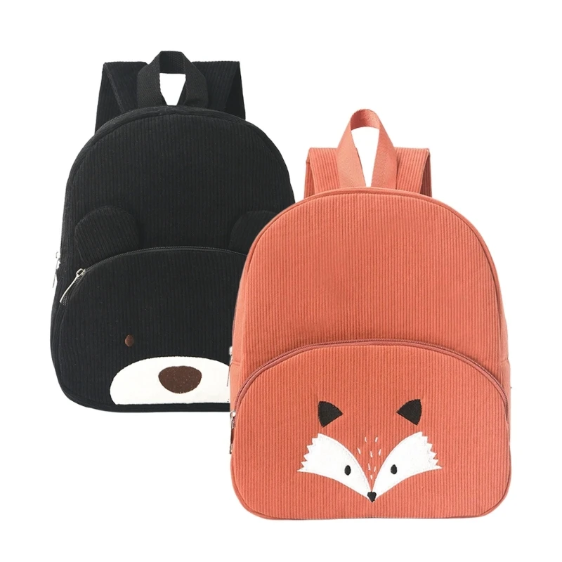 Вельветовый рюкзак с медвежьими деталями - Фотография_3