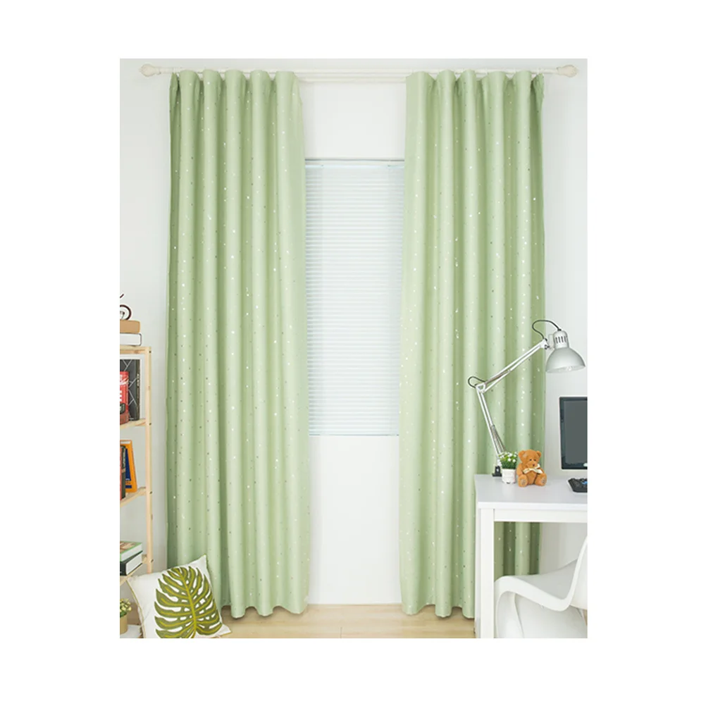 100x250 см элегантные плотные оконные шторы со звездами и узором - Фотография_3