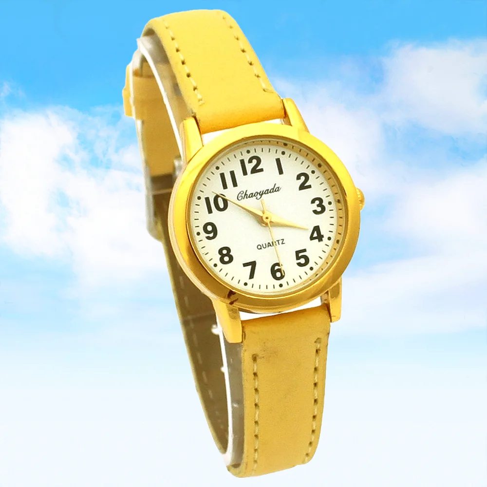 Кожаные кварцевые часы для девочек - Фотография_2